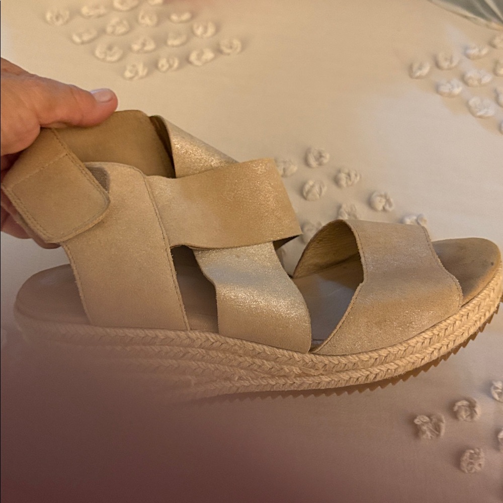 Eileen Fisher strappy wedge…
